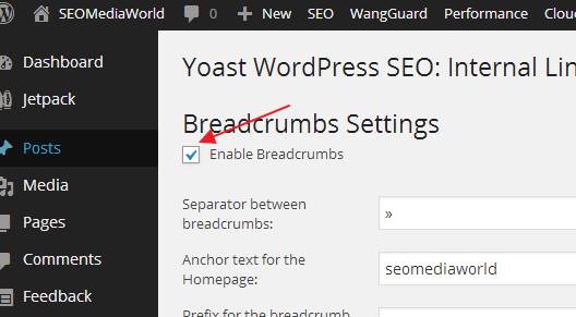 Disable Breadcrumbs on WordPress