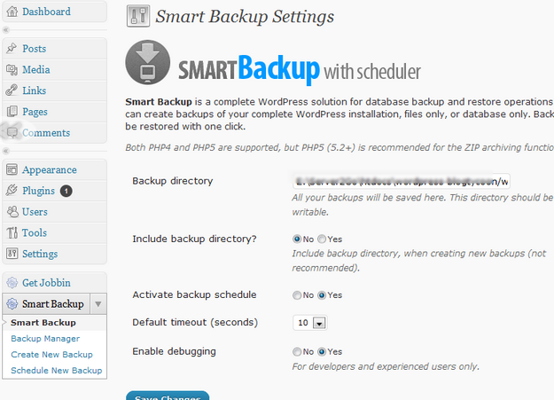 WordPress Smart Backup - WordPress Backup Plugins
