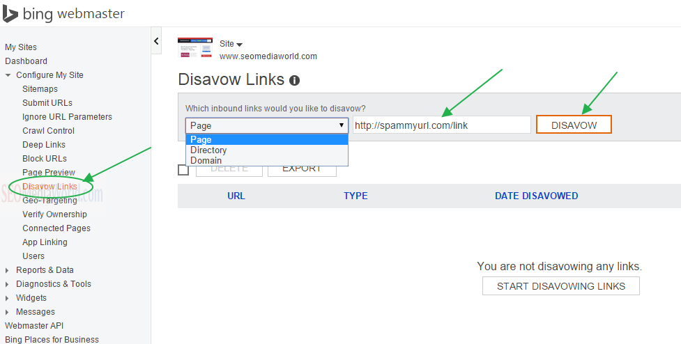 How to Use Disavow Links in Bing Webmaster Tools