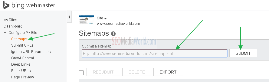 Submitting Sitemaps to Bing Webmaster Tools
