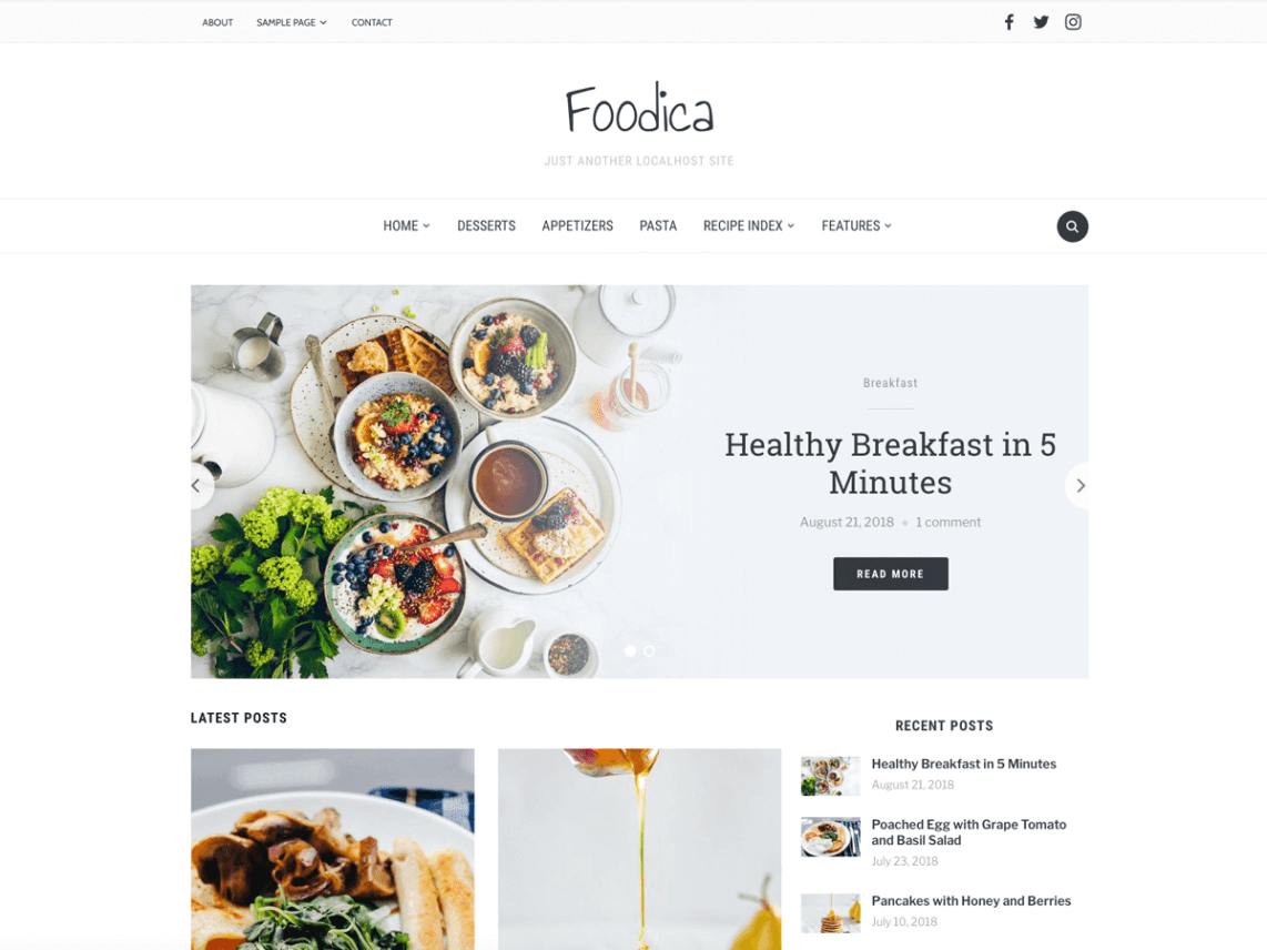 Foodica Free WordPress Theme